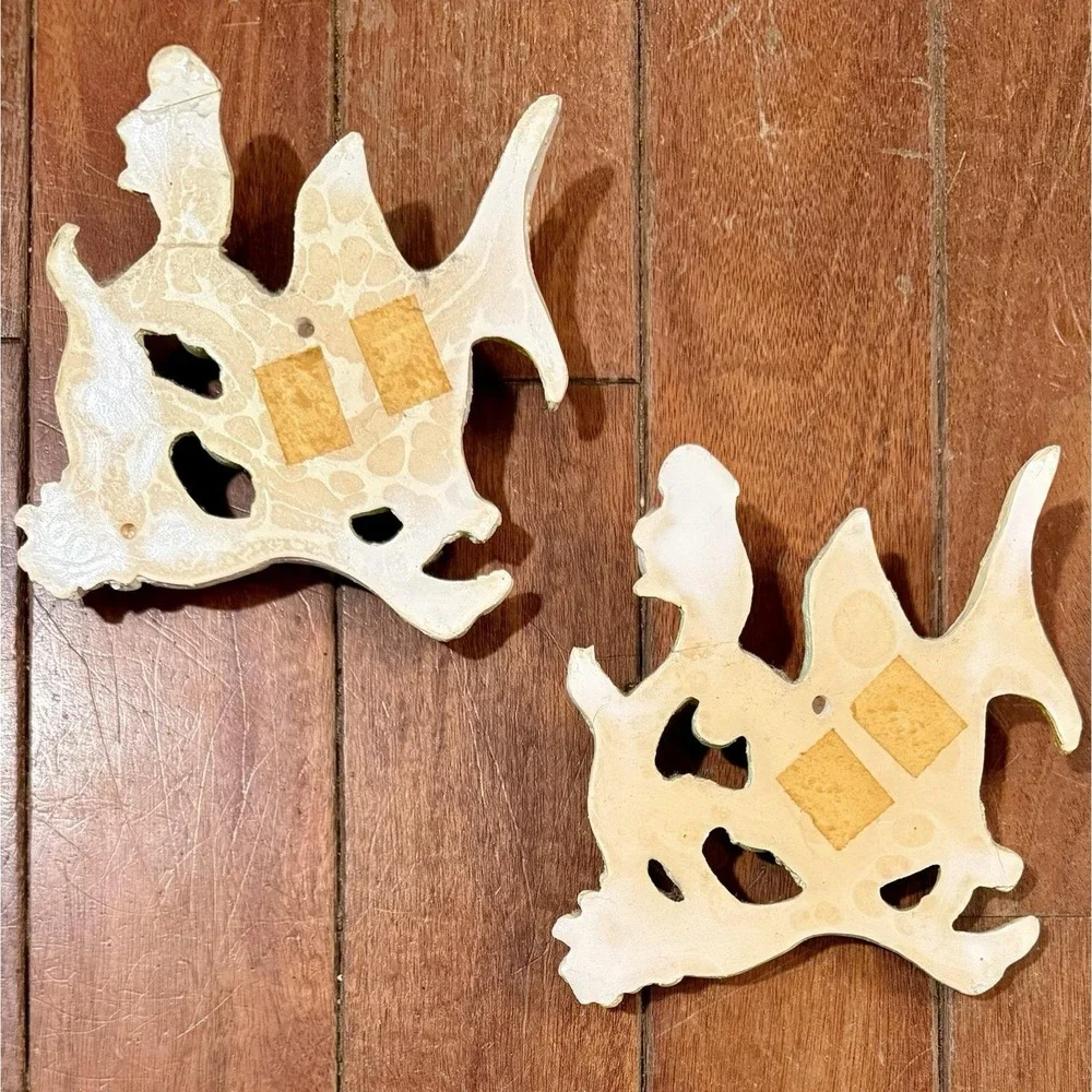 VTG 1960s 60s MCM Anthropomorphic Goldfish Fish Bubbles Wall Decor Plaques